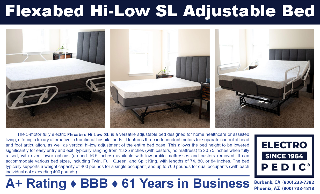 flexabed 3 motor fully electric hi-low bed