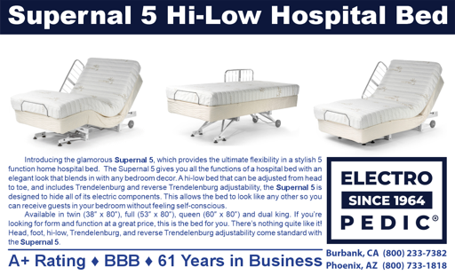 Supernal 5 hi-low hospital bed
